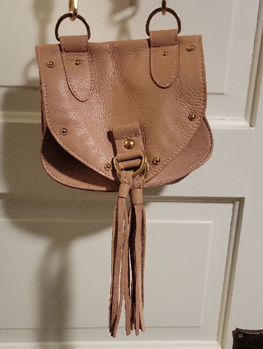 See By Chloe Pink/Nude/Tan Leather Crossbody Bag with Tassel Detail - Picture 2 of 13